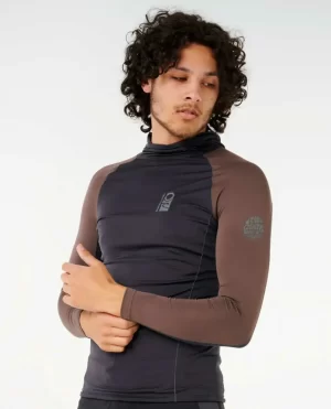 Search Upf Performance Long Sleeve Hood Men Rash Guards Rip Curl - 1