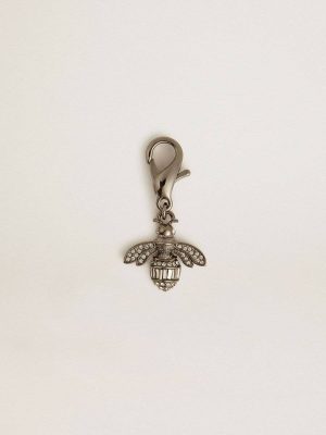 Silver Bag Accessories Bee-Shaped Charm In Silver-Colored Brass With Crystals Women Golden Goose - 1