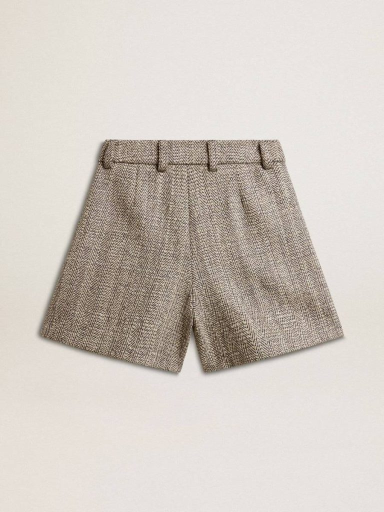 Skirts & Shorts Ecru Brown Women’s Ecru Brown Shorts In Herringbone Wool Women Golden Goose - 2