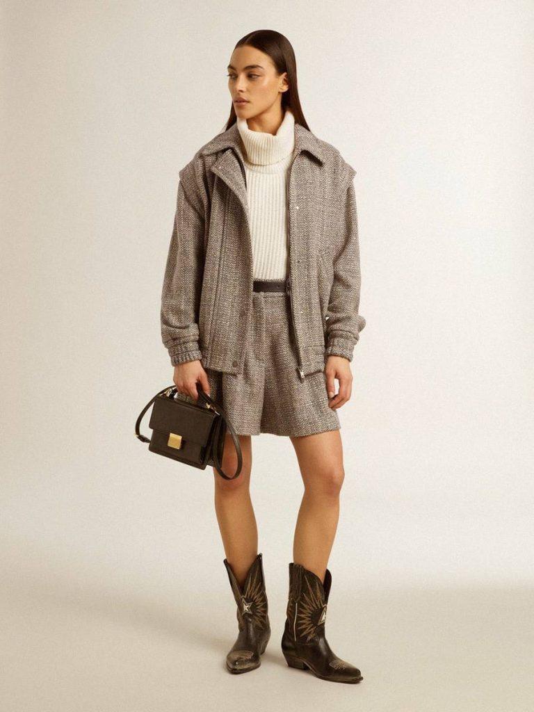 Skirts & Shorts Ecru Brown Women’s Ecru Brown Shorts In Herringbone Wool Women Golden Goose - 4