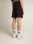 Skirts & Shorts Women Black Women's Shorts In Black Wool Gabardine With Waist Belt Golden Goose - 4