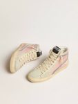 Slide Women Pink Slide Ltd With Leather Star And Swarovski Crystal Flash Golden Goose - 2