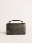 Small Venezia Bag In Black Distressed Leather With Gold Details Crossbody Bags Golden Goose Distressed Black Women - 3