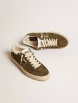 Soul Star In Green Suede With White Leather Heel Tab And Tongue Men Golden Goose Ggdb Classics - 2