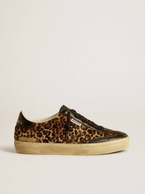 Soul Star In Leopard-Print Pony Skin With Black Nappa Leather Heel Tab And Inserts Ggdb Classics Women Golden Goose - 1
