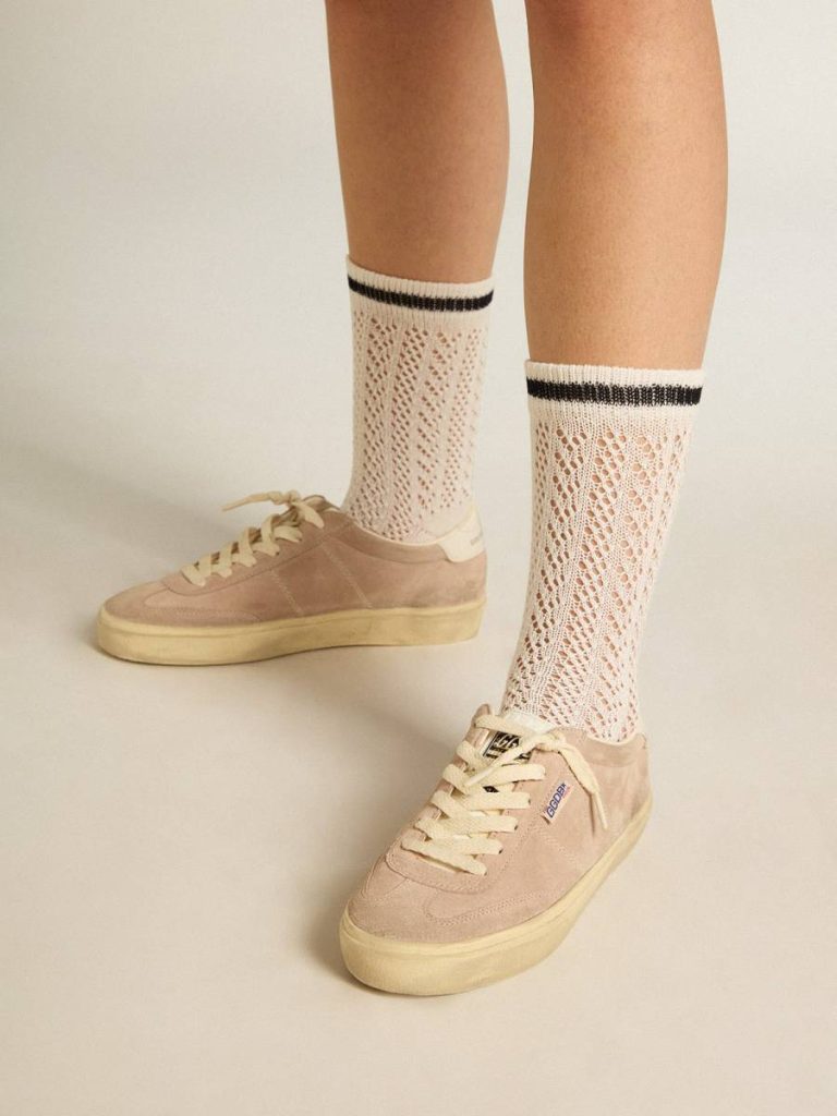Soul Star In Pink Suede With Milk-White Leather Heel Tab Women Ggdb Classics Golden Goose - 3