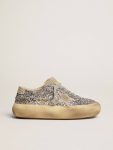 Space-Star Golden Goose Women Women's Space-Star Shoes In Silver Glitter With Shearling Lining - 1