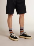 Space-Star Men's Space-Star Sabots In Black Nylon With Black Leather Star Men Golden Goose - 3