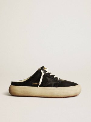 Space-Star Men's Space-Star Sabots In Black Nylon With Black Leather Star Men Golden Goose - 1