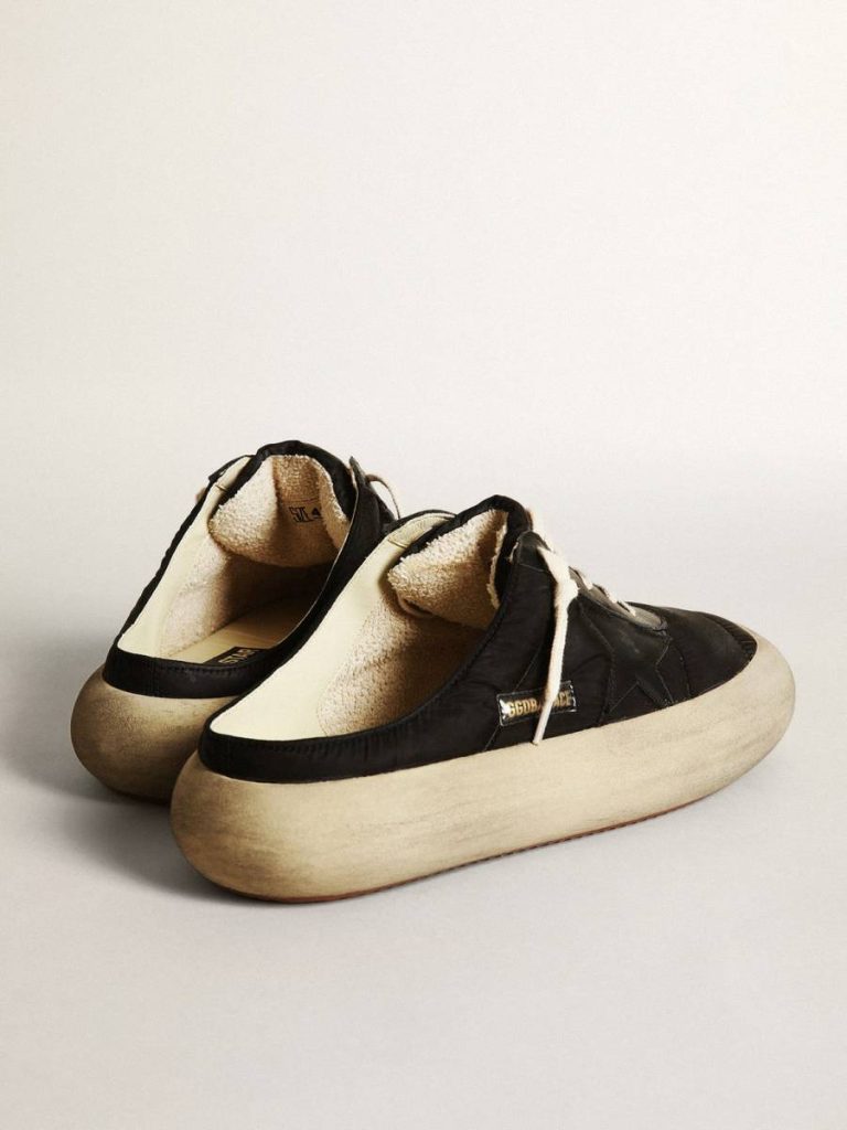 Space-Star Men's Space-Star Sabots In Black Nylon With Black Leather Star Men Golden Goose - 5