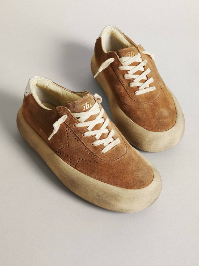 Space-Star Women's Space-Star In Tobacco-Colored Suede With Perforated Star Women Golden Goose - 2