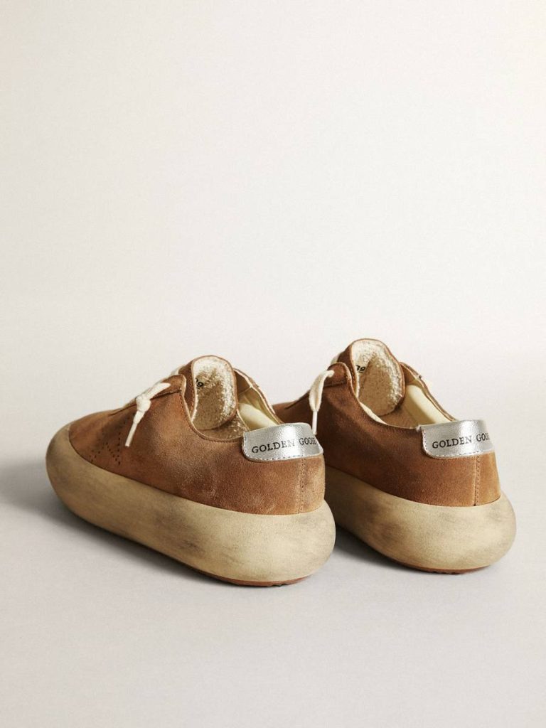 Space-Star Women's Space-Star In Tobacco-Colored Suede With Perforated Star Women Golden Goose - 5