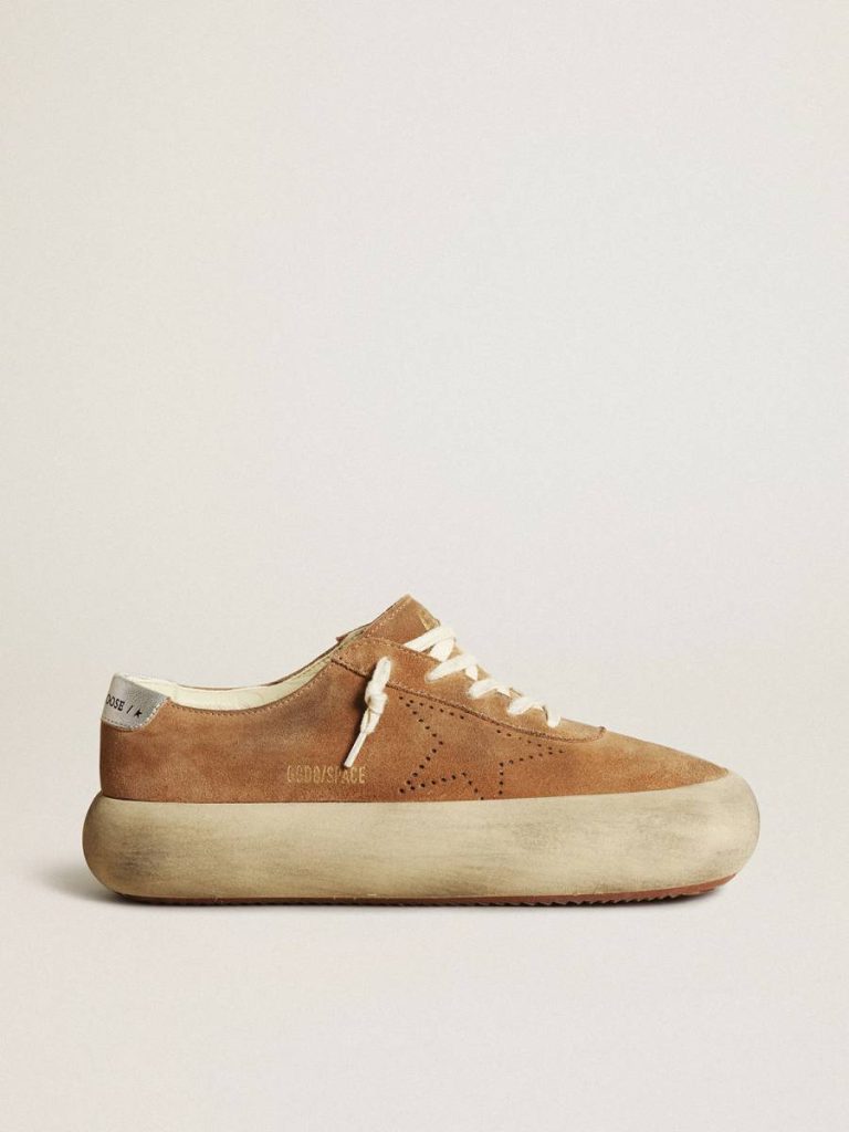 Space-Star Women's Space-Star In Tobacco-Colored Suede With Perforated Star Women Golden Goose - 1