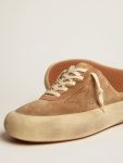 Space-Star Women's Space-Star Sabot Shoes In Tobacco-Colored Suede With Shearling Lining Golden Goose Women - 3