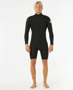 Springsuits Men Rip Curl Mens Dawn Patrol 2/2 Long Sleeve Chest Zip Springsuit - 1