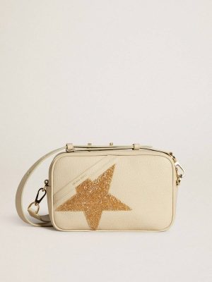 Star Bag In Butter-Colored Hammered Leather With Swarovski Crystal Star Golden Goose Women Butter Crossbody Bags - 1