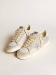 Stardan Golden Goose Women Stardan In Gray Nappa Leather And White Mesh With Gray Leather Star - 2