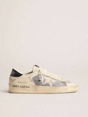 Stardan Stardan In White Leather And Mesh With White Leather Star Golden Goose Men - 1