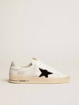 Stardan With White Leather And Mesh Inserts And Black Suede Star Golden Goose Women Stardan - 1