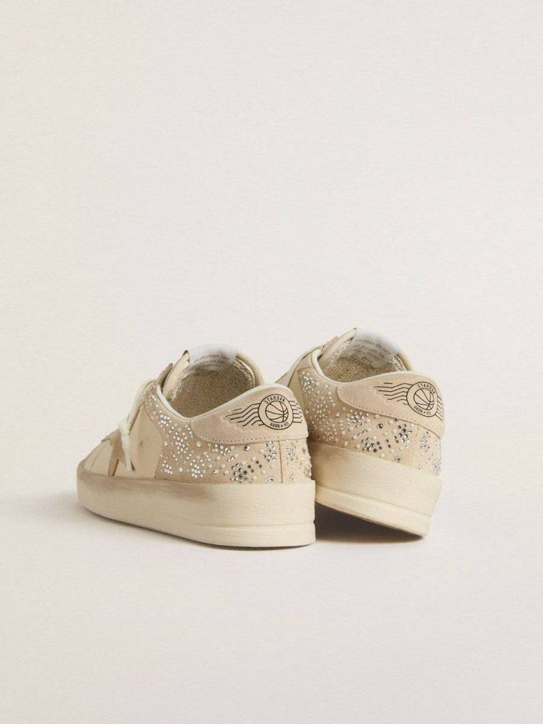 Stardan Women Stardan In Cream-Colored Suede And Leather With Swarovski And A Suede Star Golden Goose - 4