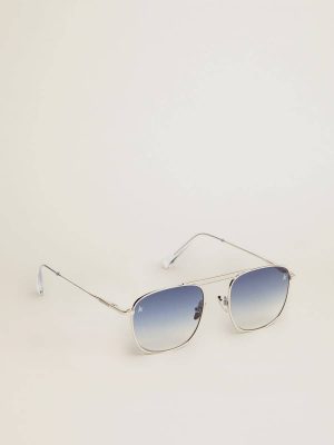 Sunglasses Golden Goose Women Silver Sunframe Roger Aviator Model With Silver Frame - 1