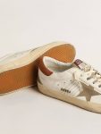 Super-Star Golden Goose White Men Super-Star With Suede Star And Brown Leather Heel Tab - 4