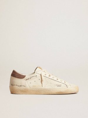 Super-Star Men Golden Goose Men's Super-Star In Nappa Leather With Perforated Star And Suede Heel Tab - 1