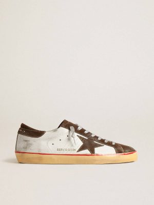 Super-Star Men Men's Super-Star Ltd With Brown Suede Star And Heel Tab Golden Goose - 1