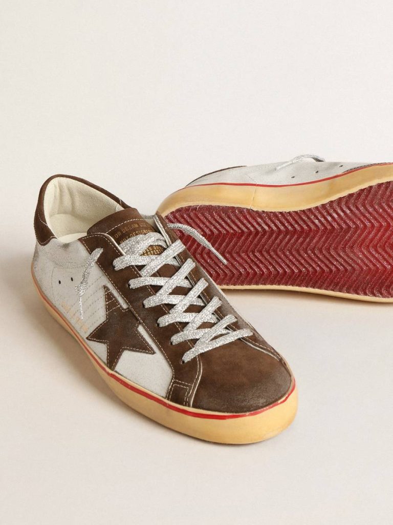 Super-Star Men Men's Super-Star Ltd With Brown Suede Star And Heel Tab Golden Goose - 4
