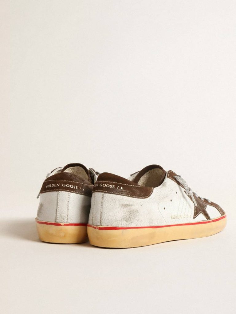 Super-Star Men Men's Super-Star Ltd With Brown Suede Star And Heel Tab Golden Goose - 5
