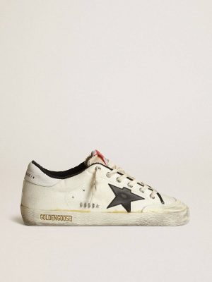 Super-Star Men's Super-Star Ltd In Beige Canvas With Black Star Golden Goose Men - 1