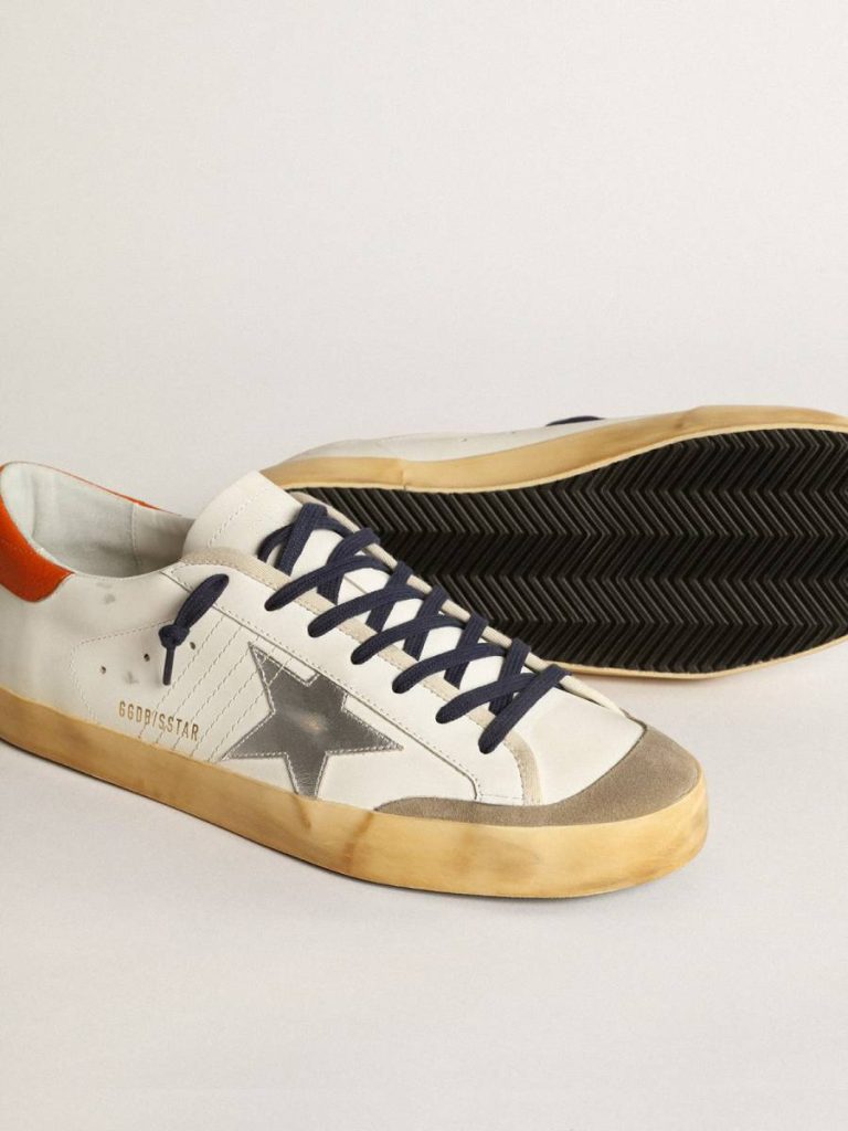 Super-Star Penstar With Silver Star And Orange Heel Tab Golden Goose White Super-Star Men - 3