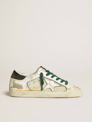 Super-Star Women’s Super-Star Lab In White Leather With White Star And Black Heel Tab Women Golden Goose - 1