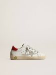 Super-Star Young With Suede Star And Red Leather Heel Tab Golden Goose White Kids Boys (4-10 Years) - 1