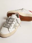 Super-Star Young With Suede Star And Red Leather Heel Tab Golden Goose White Kids Boys (4-10 Years) - 3
