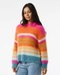 Sweaters Rip Curl Women Hibiscus Heat Chunky Stripe Knit - 2