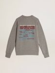Sweatshirts Gray Melange Gray Melange Cotton Sweatshirt With Manifesto On The Back Women Golden Goose - 2