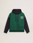 Sweatshirts Men's Green And Blue Reversible Hooded Sweatshirt Blue And Green Women Golden Goose - 1