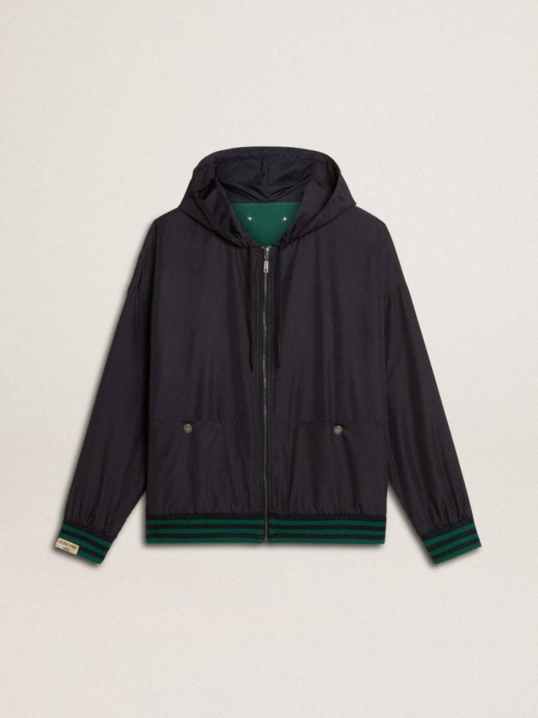 Sweatshirts Men's Green And Blue Reversible Hooded Sweatshirt Blue And Green Women Golden Goose - 2