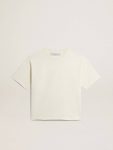 T-Shirt In Aged White With Reverse Logo On The Back - Jersey Capsule T-Shirts & Tops Aged White Women Golden Goose - 1