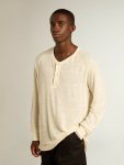 T-Shirts & Polo Shirts Men's Long-Sleeved T-Shirt In Panama-Colored Linen Golden Goose Panama Men - 5