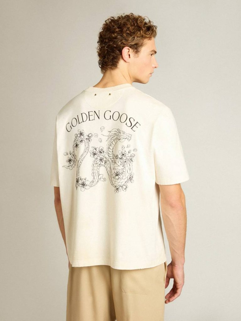 T-Shirts & Tops Aged White Women Aged White Cny T-Shirt Golden Goose - 4