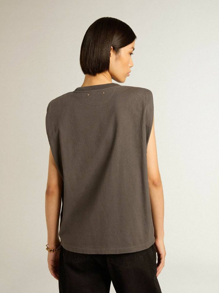T-Shirts & Tops Golden Goose Anthracite Gray Sleeveless T-Shirt Anthracite Gray Women - 5