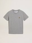T-Shirts & Tops Golden Goose Women Women's Mélange Gray T-Shirt With Gold Star On The Front Melange Gray - 1
