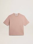 T-Shirts & Tops Powder-Pink T-Shirt With Reverse Logo On The Back - Jersey Capsule Golden Goose Powder Pink Women - 1