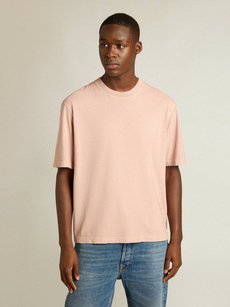 T-Shirts & Tops Powder-Pink T-Shirt With Reverse Logo On The Back - Jersey Capsule Golden Goose Powder Pink Women - 2
