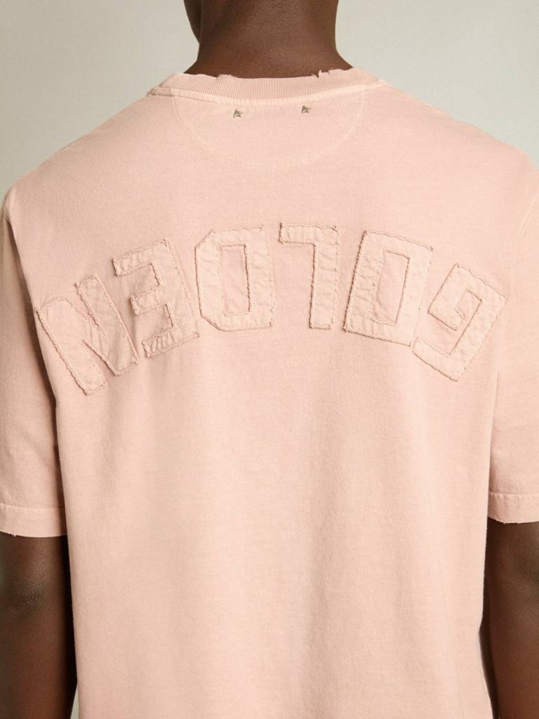 T-Shirts & Tops Powder-Pink T-Shirt With Reverse Logo On The Back - Jersey Capsule Golden Goose Powder Pink Women - 5