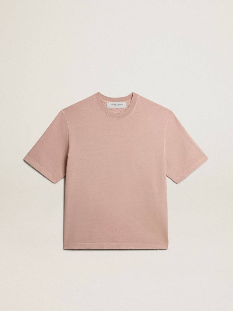 T-Shirts & Tops Powder-Pink T-Shirt With Reverse Logo On The Back - Jersey Capsule Golden Goose Powder Pink Women - 1