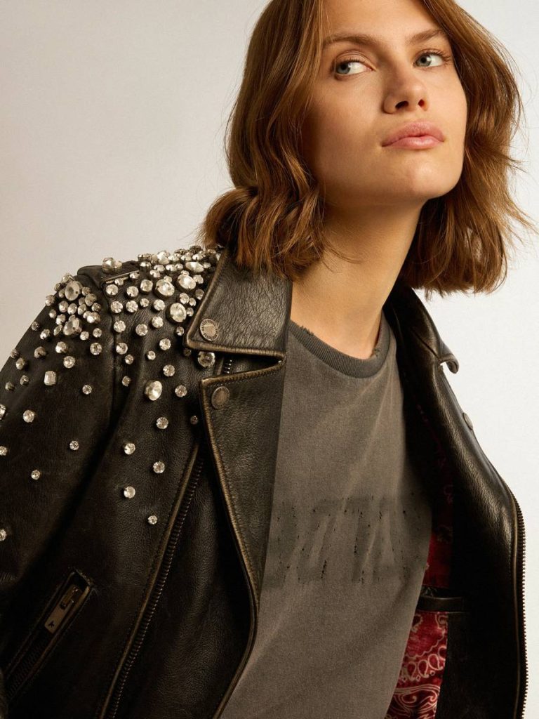 T-Shirts & Tops Women Golden Goose Anthracite Gray Distressed Slim-Fit T-Shirt In Anthracite Gray - 2