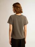 T-Shirts & Tops Women Golden Goose Anthracite Gray Distressed Slim-Fit T-Shirt In Anthracite Gray - 4